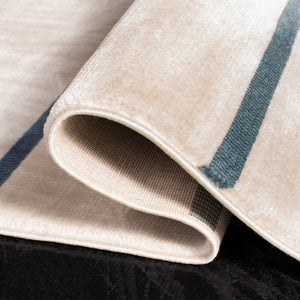 Orwell 300 Orwell 291 Contemporary Power Loomed Polypropylene Pile Rug Ivory / Navy