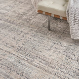 Nourison Nyle NYE06 Bohemian Machine Made Power-loomed Indoor only Area Rug Ivory Blue 9'10" x 13'6" 99446105950