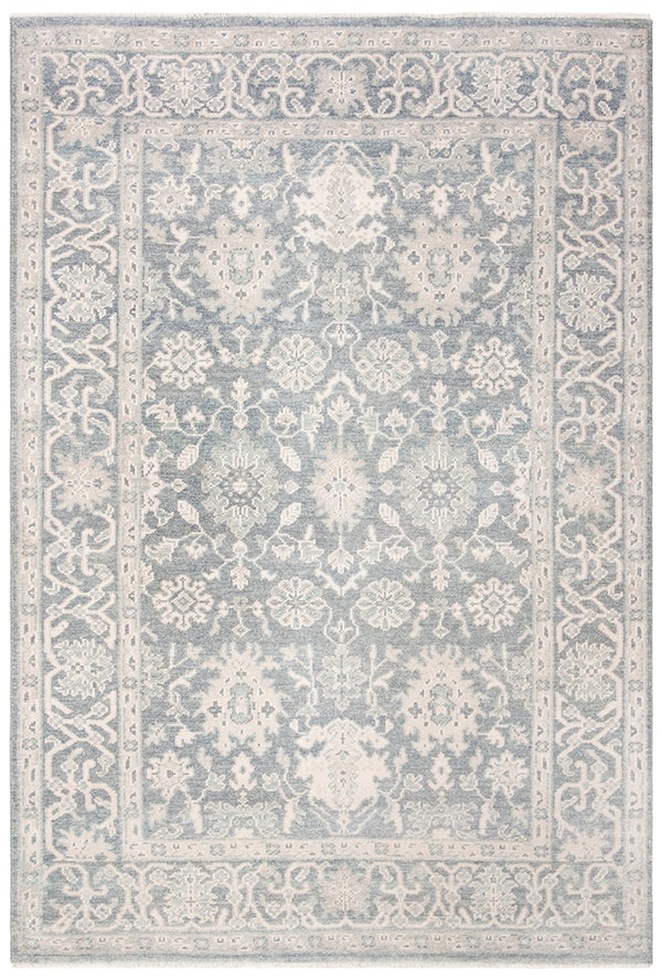Oushak 357  Hand Knotted Turkish Knot Wool Pile Rug Blue
