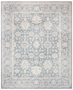 Oushak 357  Hand Knotted Turkish Knot Wool Pile Rug Blue