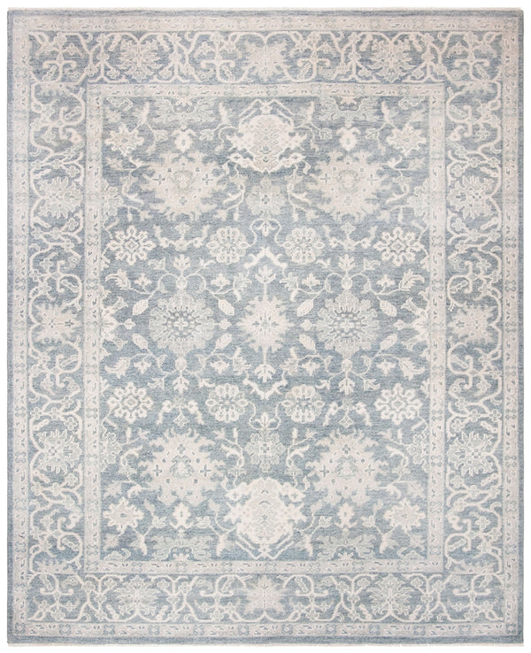 Oushak 357  Hand Knotted Turkish Knot Wool Pile Rug Blue