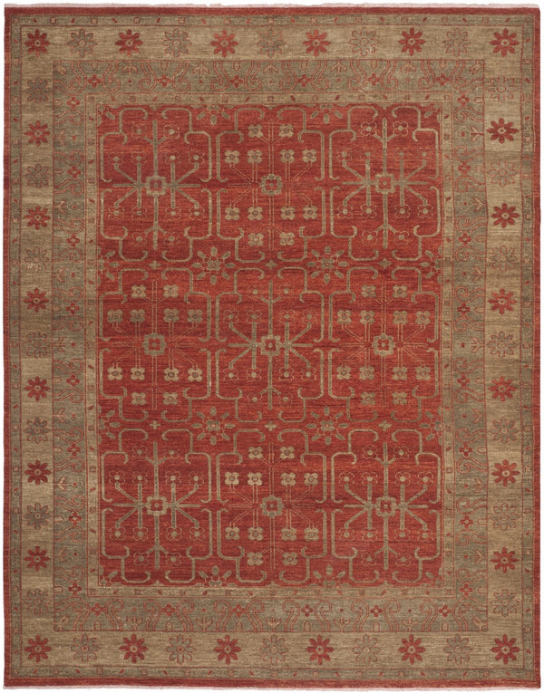Oushak Hand Knotted Wool Rug - Stylish Contemporary Design with Earthy Hues for Any Space