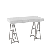 VIG Furniture Modrest Ostrow - White + Stainless Steel Desk VGGMCP-705E-WHT-DSK
