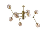 Bethel Gold Chandelier in Steel & Glass