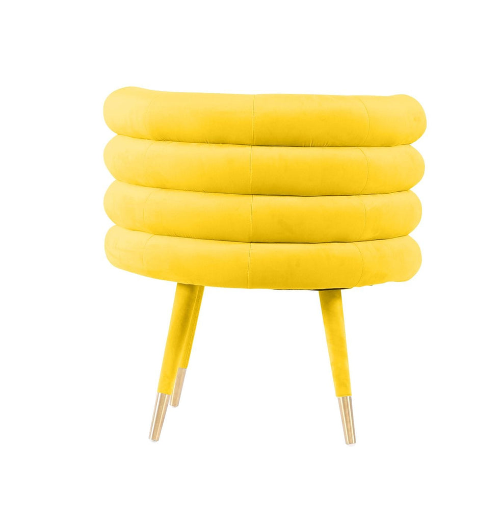 VIG Furniture Modrest Otero - Modern Yellow & Gold Velvet Accent Chair VGMFMC-4239-YEL-CH