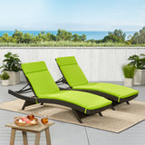 Salem Outdoor Chaise Lounge Cushion, Green Noble House