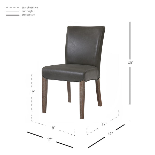 Beverly Hills Bonded Leather Dining Chairs - Set of 2, Chic Design, Easy to Clean, Fully Assembled