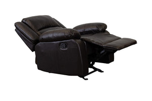 Porter Designs Shelton Leather-Look Fabric Transitional Recliner Brown 03-201-11-9806