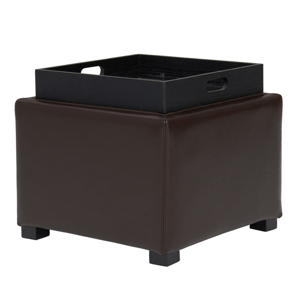 Cameron Square Leather Storage Ottoman - Stylish, Durable, and Versatile Storage Solution for Your Home