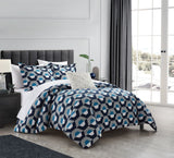 Chic Home Miles Bed In a Bag Comforter Set Blue Queen