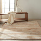 Nourison Calvin Klein Home Prairie PRA1 Handmade Woven Indoor Area Rug Beige 5'6" x 7'5" 99446119919