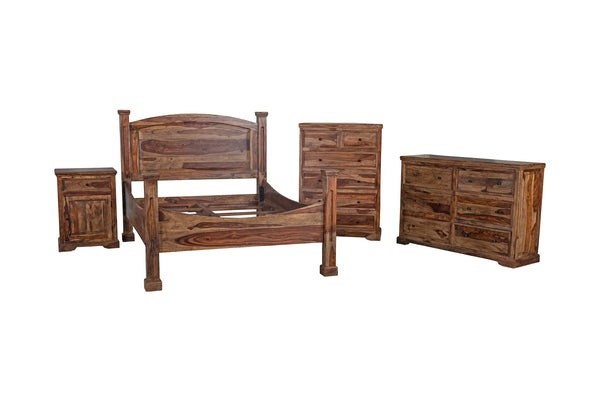 Porter Designs Taos Solid Sheesham Wood Natural Nightstand Brown 04-196-04-9075H