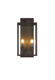 Bethel Bronzed Black Outdoor Wall Sconce in Stainless Steel & Glass