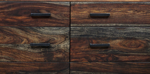 Porter Designs Fall River Solid Sheesham Wood Contemporary Dresser Gray 04-117-01-4478