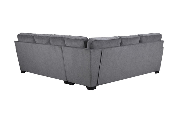Porter Designs Augusta Soft Gray Chenille Fabric Modern Sectional Gray 01-207C-10-1743-KIT