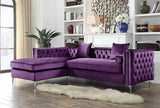 Da Vinci Purple Velvet Left Sectional
