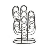 Ferrat Modern Industrial 13 Bottle Tabletop Cactus Wine Rack, Black