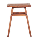 Walker Edison Patio Wood Side Table - Brown in Solid Acacia Wood OW18VINSTBR 842158185136