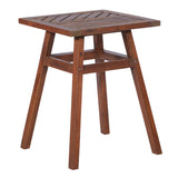 Walker Edison Patio Wood Side Table - Dark Brown in Solid Acacia Wood OW18VINSTDB 842158185143