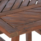 Walker Edison Patio Wood Side Table - Dark Brown in Solid Acacia Wood OW18VINSTDB 842158185143