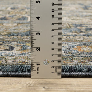 Oriental Weavers Aberdeen 1144Q Traditional/Persian Medallion Polyester Indoor Area Rug Blue/ Taupe 9'10" x 12'10" A1144Q300394ST