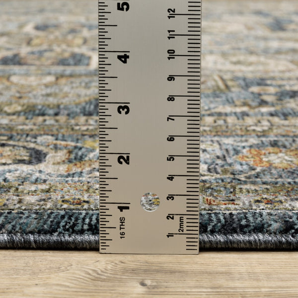 Oriental Weavers Aberdeen 1144Q Traditional/Persian Medallion Polyester Indoor Area Rug Blue/ Taupe 9'10" x 12'10" A1144Q300394ST