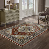 Oriental Weavers Aberdeen 1144R Traditional/Persian Medallion Polyester Indoor Area Rug Red/ Blue 9'10" x 12'10" A1144R300394ST