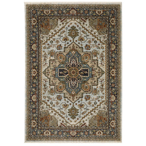 Oriental Weavers Aberdeen 1144W Traditional/Persian Medallion Polyester Indoor Area Rug Beige/ Sky Blue 9'10" x 12'10" A1144W300394ST