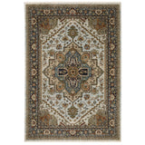 Oriental Weavers Aberdeen 1144W Traditional/Persian Medallion Polyester Indoor Area Rug Beige/ Sky Blue 9'10" x 12'10" A1144W300394ST