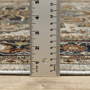 Oriental Weavers Aberdeen 1144W Traditional/Persian Medallion Polyester Indoor Area Rug Beige/ Sky Blue 9'10" x 12'10" A1144W300394ST