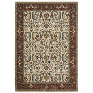 Oriental Weavers Aberdeen 144D1 Traditional/Persian Persian Polyester Indoor Area Rug Ivory/ Red 7'10" x 10'10" A144D1240340ST