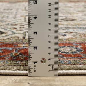 Oriental Weavers Aberdeen 144D1 Traditional/Persian Persian Polyester Indoor Area Rug Ivory/ Red 7'10" x 10'10" A144D1240340ST