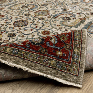 Oriental Weavers Aberdeen 144D1 Traditional/Persian Persian Polyester Indoor Area Rug Ivory/ Red 7'10" x 10'10" A144D1240340ST