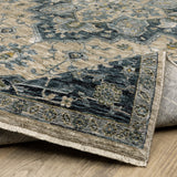 Oriental Weavers Aberdeen 051G1 Traditional/Persian Medallion Polyester Indoor Area Rug Blue/ Tan 9'10" x 12'10" A051G1300394ST