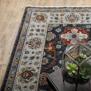 Oriental Weavers Aberdeen 561B1 Traditional/Persian Panel Polyester Indoor Area Rug Blue/ Multi 9'10" x 12'10" A561B1300394ST