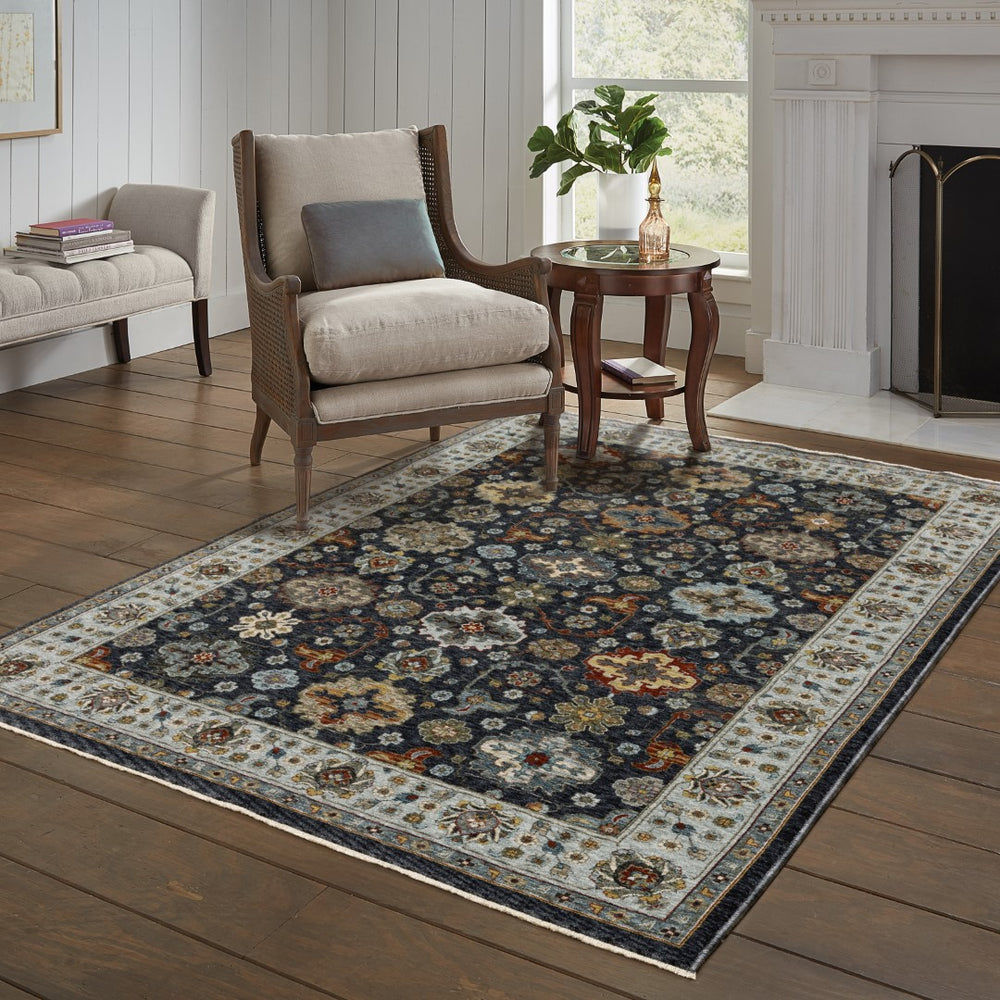 Oriental Weavers Aberdeen 561B1 Traditional/Persian Panel Polyester Indoor Area Rug Blue/ Multi 9'10" x 12'10" A561B1300394ST