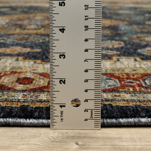 Oriental Weavers Aberdeen 005W1 Traditional/Persian Medallion Polyester Indoor Area Rug Blue/ Multi 9'10" x 12'10" A005W1300394ST