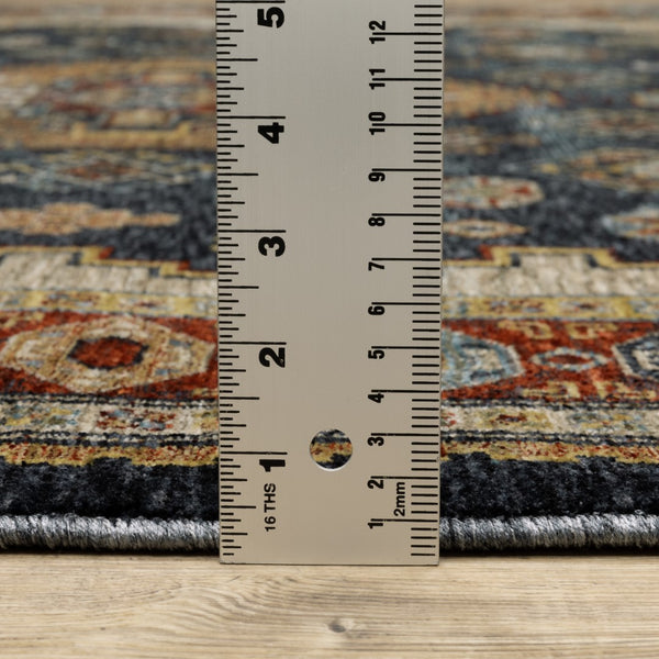 Oriental Weavers Aberdeen 005W1 Traditional/Persian Medallion Polyester Indoor Area Rug Blue/ Multi 9'10" x 12'10" A005W1300394ST