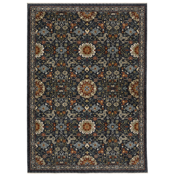 Oriental Weavers Aberdeen 006B1 Traditional/Persian Oriental Polyester Indoor Area Rug Blue/ Multi 9'10" x 12'10" A006B1300394ST
