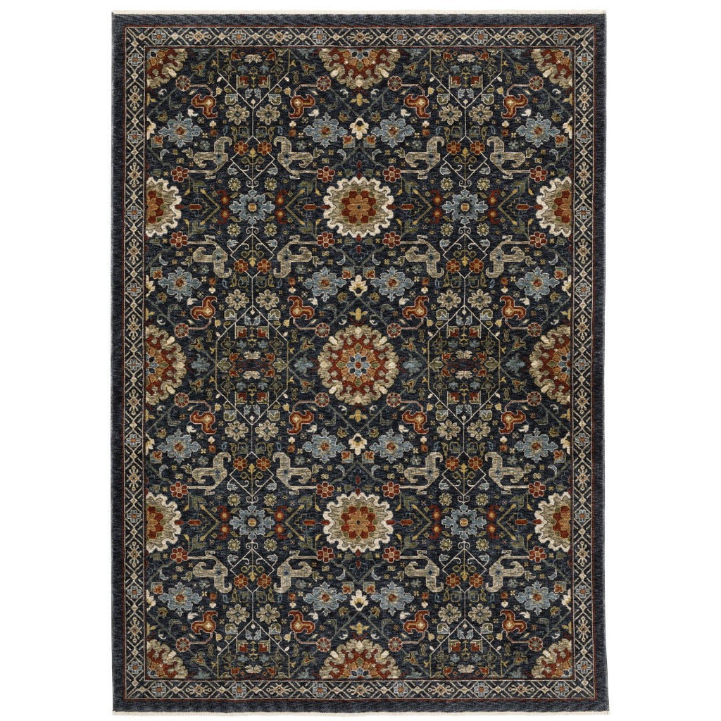 Oriental Weavers Aberdeen 006B1 Traditional/Persian Oriental Polyester Indoor Area Rug Blue/ Multi 9'10" x 12'10" A006B1300394ST