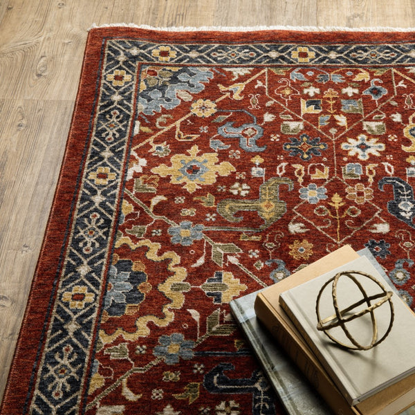 Oriental Weavers Aberdeen 006R1 Traditional/Persian Oriental Polyester Indoor Area Rug Red/ Multi 9'10" x 12'10" A006R1300394ST