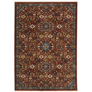 Oriental Weavers Aberdeen 006R1 Traditional/Persian Oriental Polyester Indoor Area Rug Red/ Multi 9'10" x 12'10" A006R1300394ST