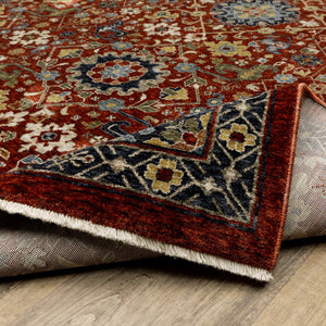 Oriental Weavers Aberdeen 006R1 Traditional/Persian Oriental Polyester Indoor Area Rug Red/ Multi 9'10" x 12'10" A006R1300394ST