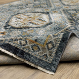 Oriental Weavers Aberdeen 7150B Traditional/Tribal Tribal Polyester Indoor Area Rug Blue/ Gold 9'10" x 12'10" A7150B300394ST