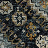 Oriental Weavers Aberdeen 7150B Traditional/Tribal Tribal Polyester Indoor Area Rug Blue/ Gold 9'10" x 12'10" A7150B300394ST