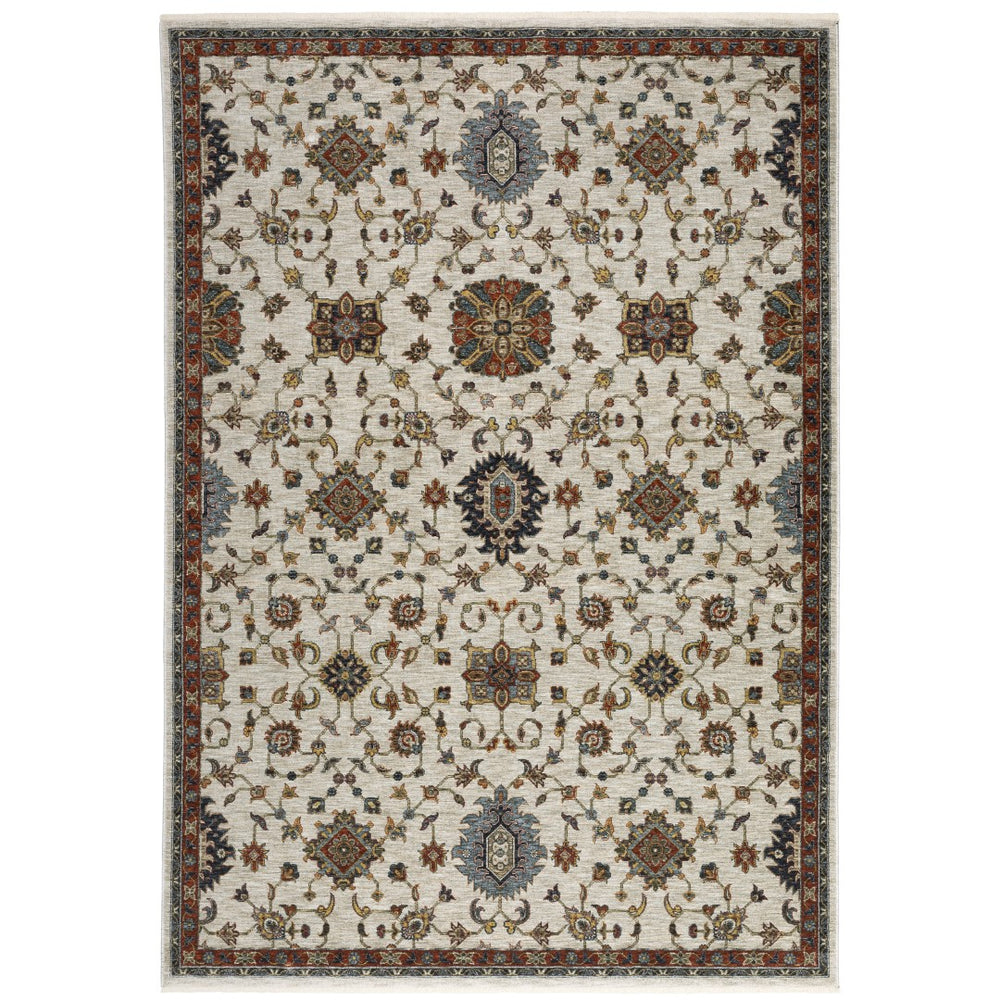 Oriental Weavers Aberdeen 751W1 Traditional/Persian Panel Polyester Indoor Area Rug Ivory/ Multi 9'10" x 12'10" A751W1300394ST
