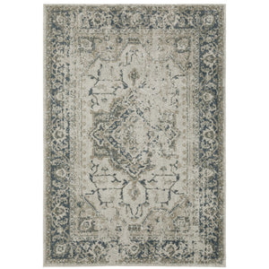Oriental Weavers Alton 002W9 Traditional/Vintage Medallion Polyester Indoor Area Rug Gray/ Blue 9'10" x 12'10" A002W9300390ST