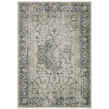 Oriental Weavers Alton 002W9 Traditional/Vintage Medallion Polyester Indoor Area Rug Gray/ Blue 9'10" x 12'10" A002W9300390ST