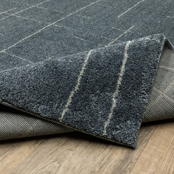 Oriental Weavers Alton 040B9 Modern & Contemporary/Transitional Geometric Polyester Indoor Area Rug Blue/ Gray 9'10" x 12'10" A040B9300390ST