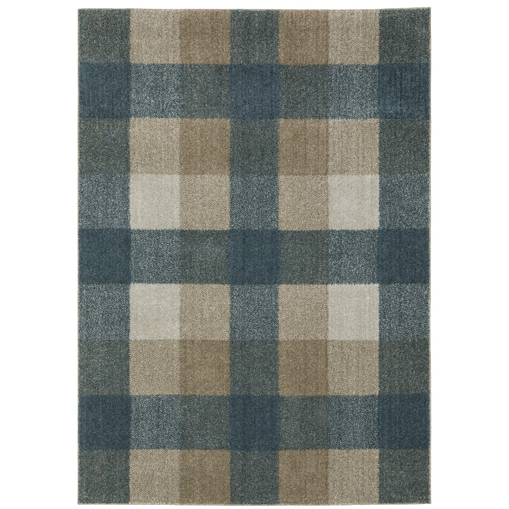 Oriental Weavers Alton 5093X Farmhouse/Casual Plaid Polyester Indoor Area Rug Teal/ Grey 9'10" x 12'10" A5093X300390ST